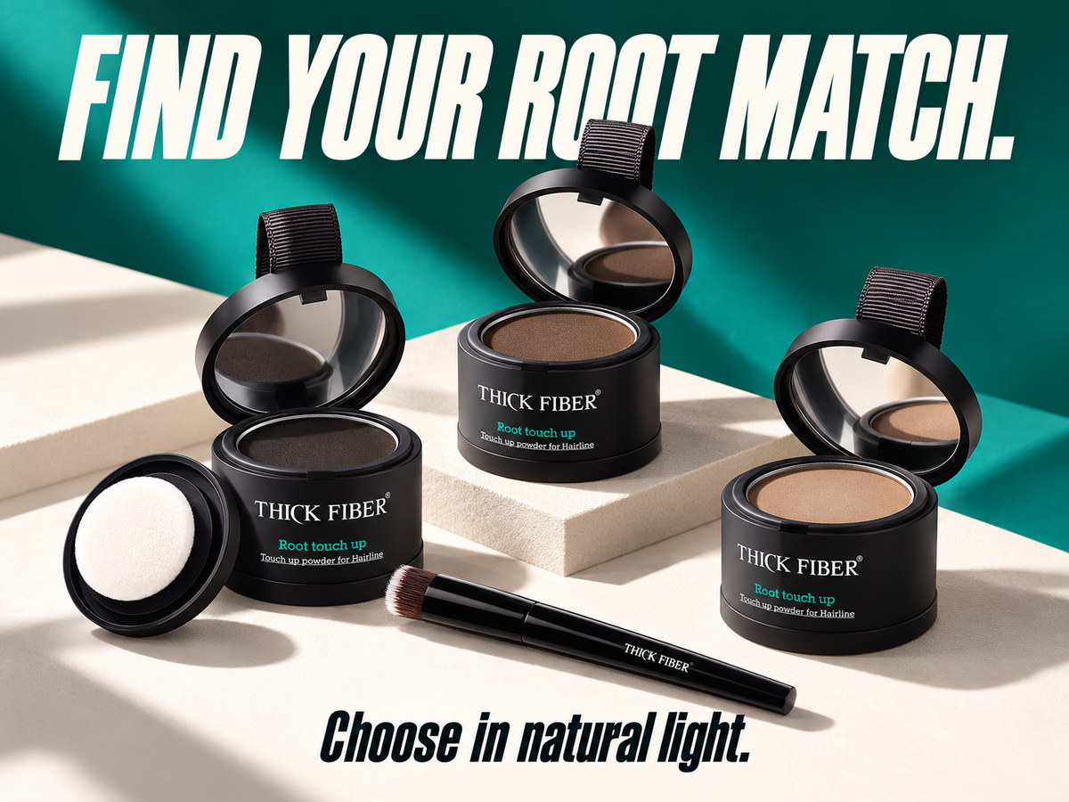 A high-impact root-color family creative shown alongside the verified static list of thirteen shade names.