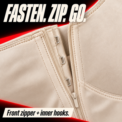 Tummy Control & Butt-Lifting Bodysuit with Zipper Crotch