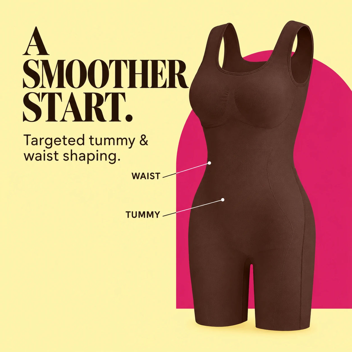 Tummy Control & Butt-Lifting Bodysuit with Rear Opening