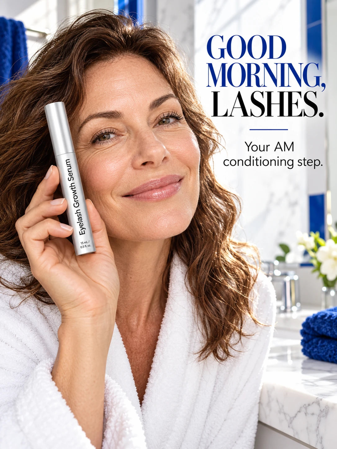 Lash serum in a morning skincare routine.