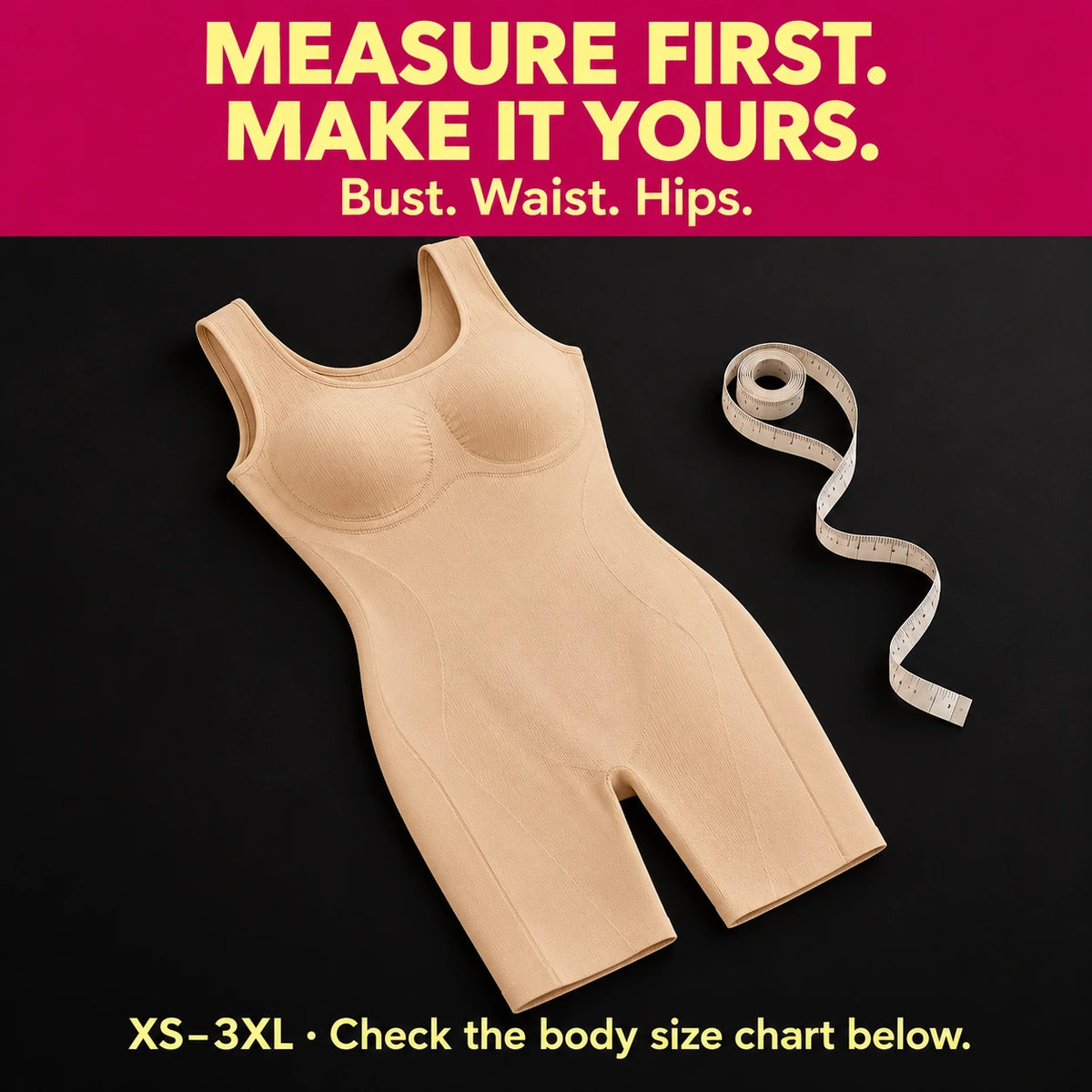 Tummy Control & Butt-Lifting Bodysuit with Rear Opening