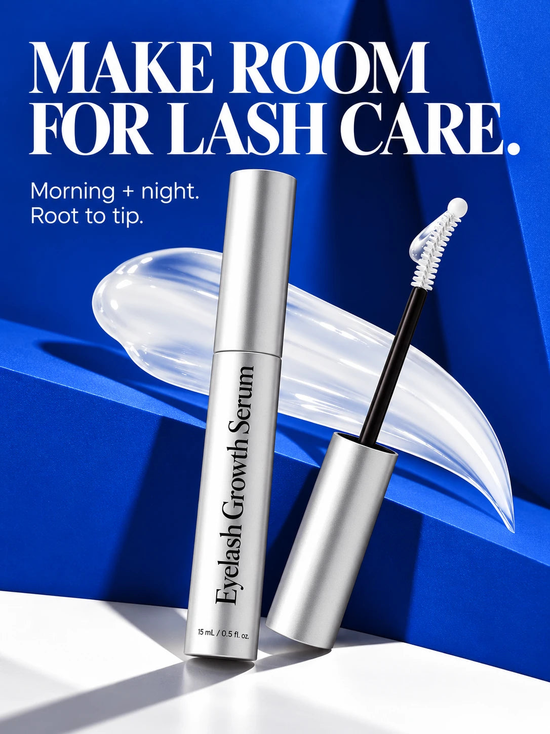 Eyelash Growth Serum product campaign image.