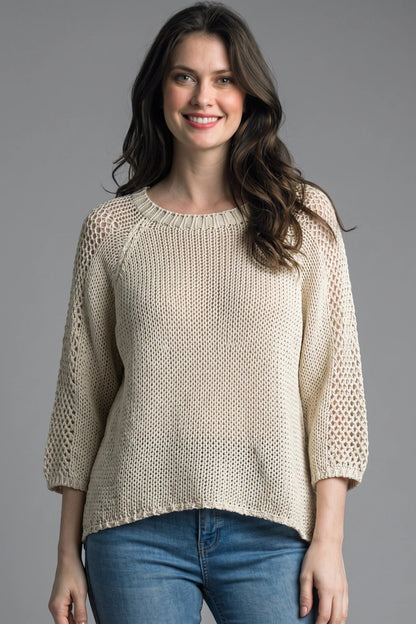 Knit Scoop Neck Pullover Sweater by: Tempo Paris (2-Colors)