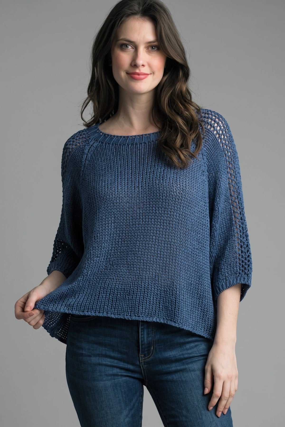 Knit Scoop Neck Pullover Sweater by: Tempo Paris (2-Colors)