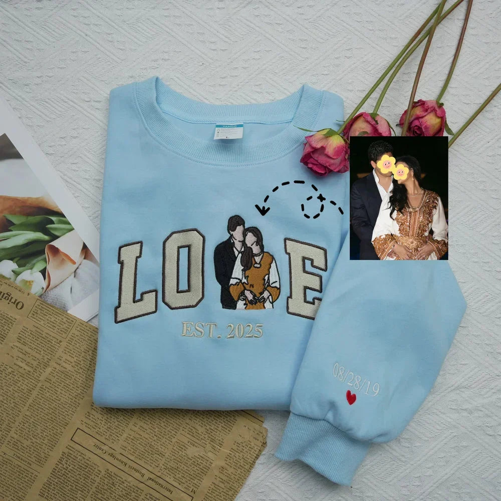 New Couple LOVE Embroidered Sweatshirt