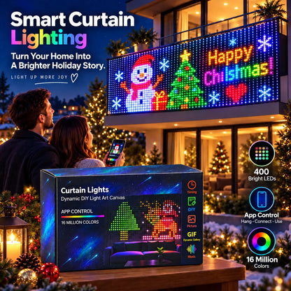✨2026 Smart LED Curtain Lights – 400 LEDs, App Control & Music Sync for Balcony, Halloween & Christmas 🎄