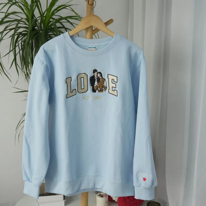 New Couple LOVE Embroidered Sweatshirt