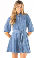 Western Denim Button Up Dress By: Simply Southern