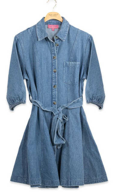 Western Denim Button Up Dress By: Simply Southern