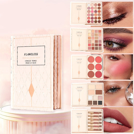All-in-One Makeup Book Palette – Eyeshadow, Blush, Highlighter & Lip Gloss
